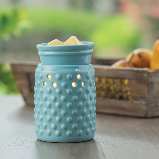 Blue Hobnail Illuminated Wax Warmer | Mid-Size