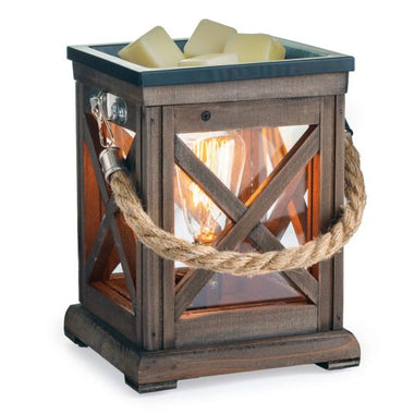 Walnut + Rope Vintage Bulb Wax Warmer | Illuminated