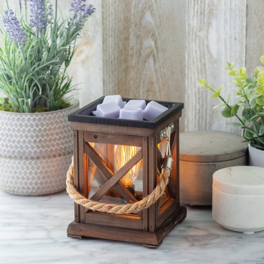 Walnut + Rope Vintage Bulb Wax Warmer | Illuminated